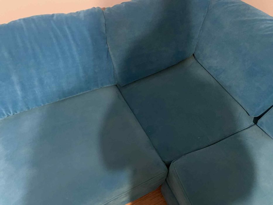 Kanapa narożna turkusowa