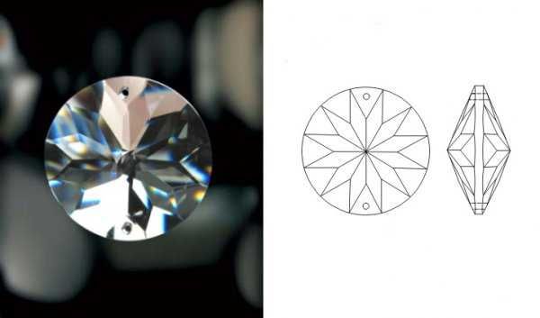 Okrągły wisior kryształowy kryształ