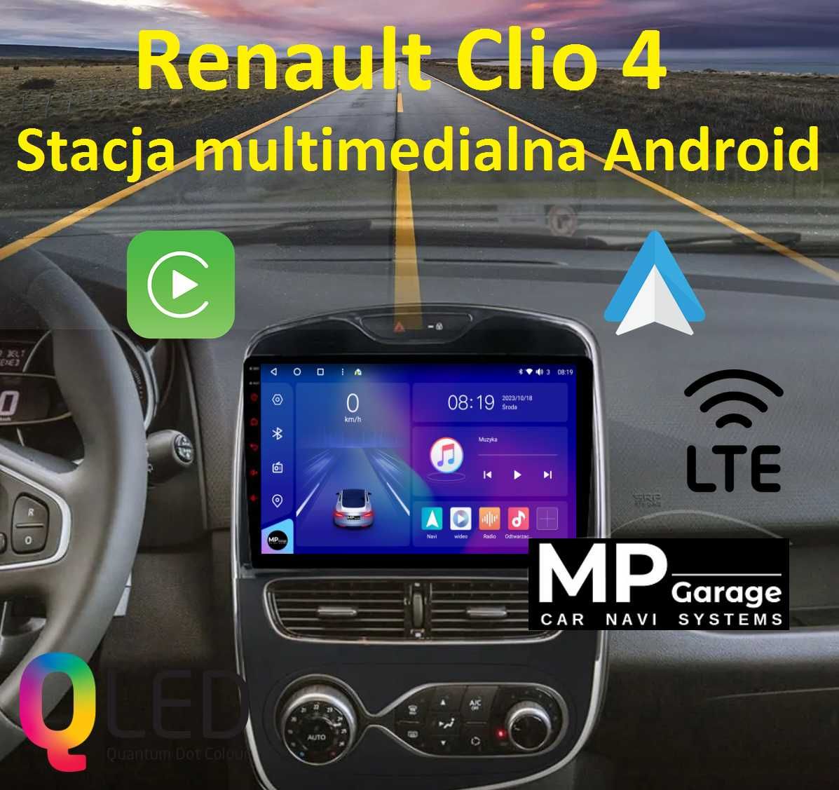 Nawigacja Renault Clio 4 Android 4G Qled CarPlay/AndroidAuto Montaż!!!