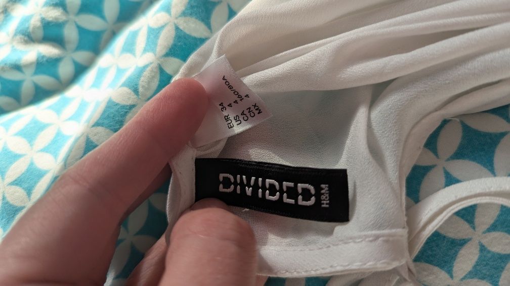 Przezroczysta biała bluzka H&M na lato