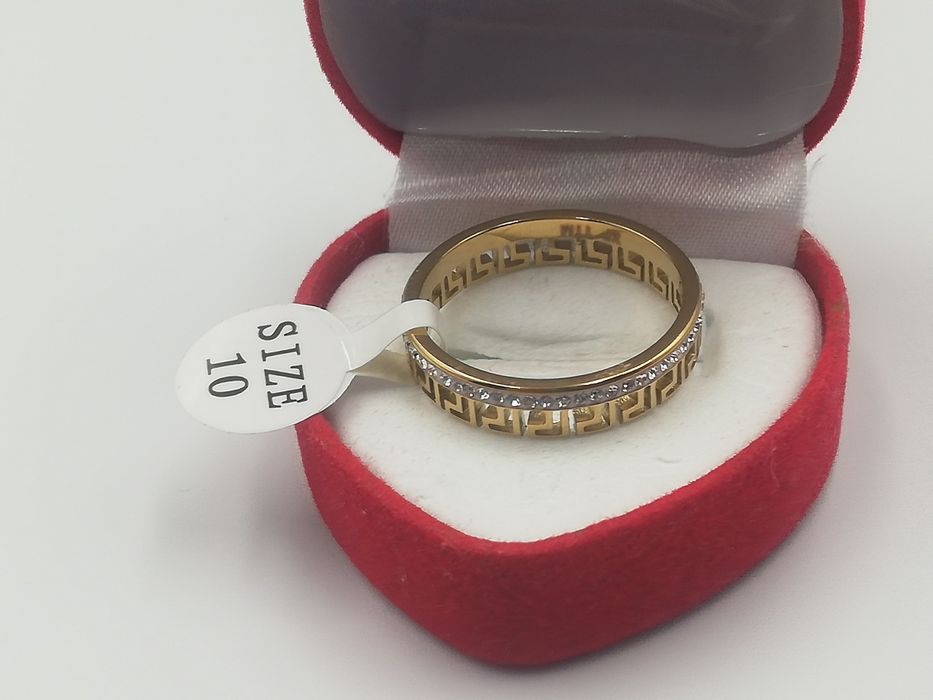 Pierścionek stal chirurgiczna Xuping grecki wzór 10