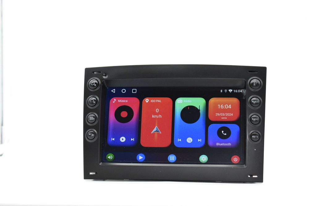 Auto Rádio 2 DIN Android Renault Megane 2 Carplay e Android Auto s fio