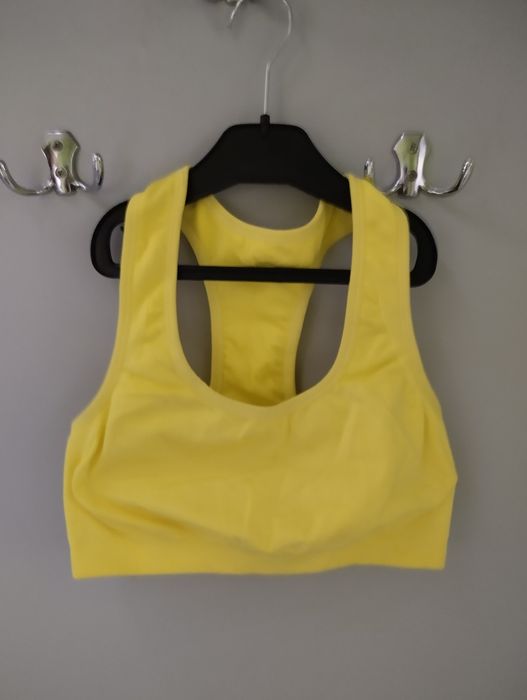 Crop Top damski żółty