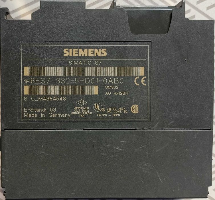 SIEMENS S7 6ES7 332-5HD01-0AB0 AO 4x12 BIT Wyjścia analogowe f-vat
