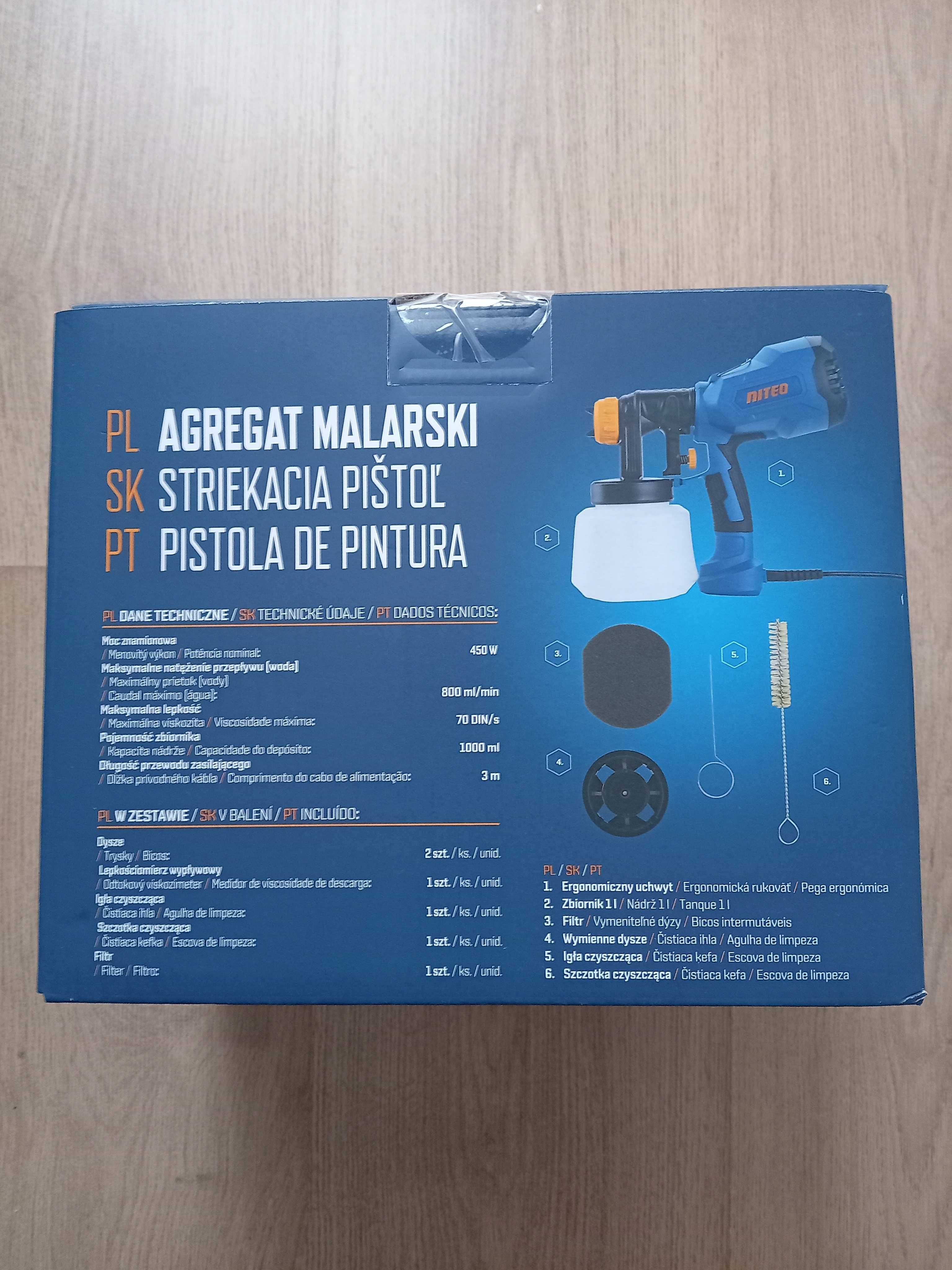 Agregat malarski elektryczny Niteo nowy gwarancja z dowodem zakupu