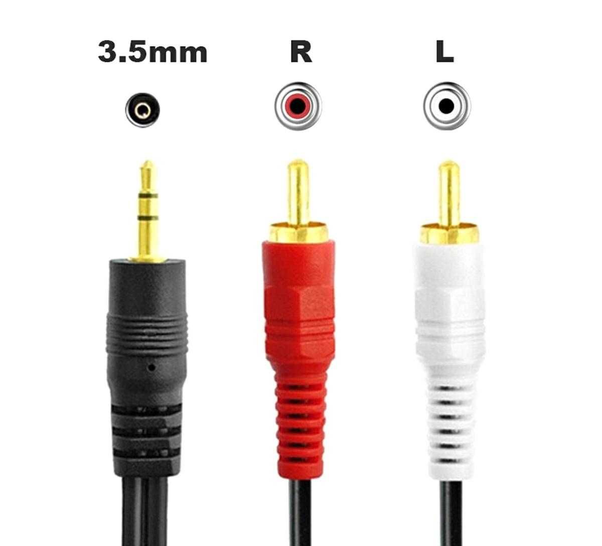 kabel 2 RCA-> 1 MAŁY JACK 1,5 m długość nowy np. do mp3 Jelenia Góra