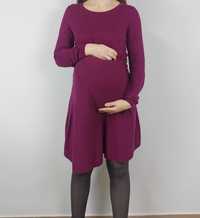 Fioletowa dżersejowa sukienka ciążowa H&m mama  M 38