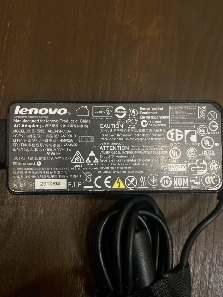 Зарядное устройство для ноутбука Lenovo ADLX45NCC3A