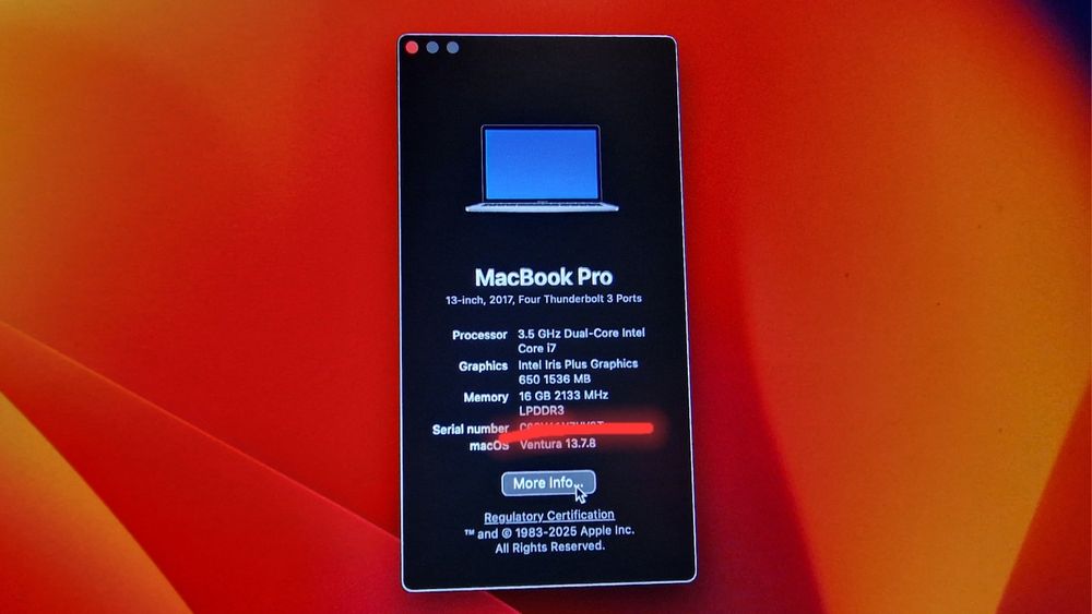 Macbook Pro A1706 - I7