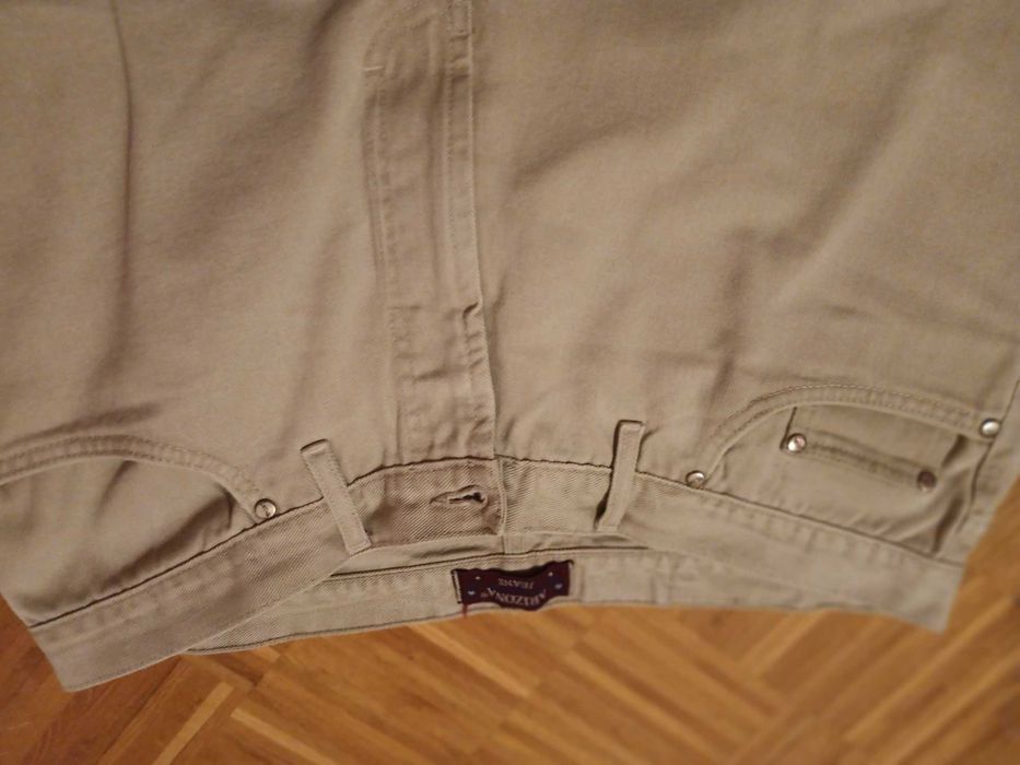 OKAZJA Spodnie męskie jeansy jasny beż/ecru L/XL
