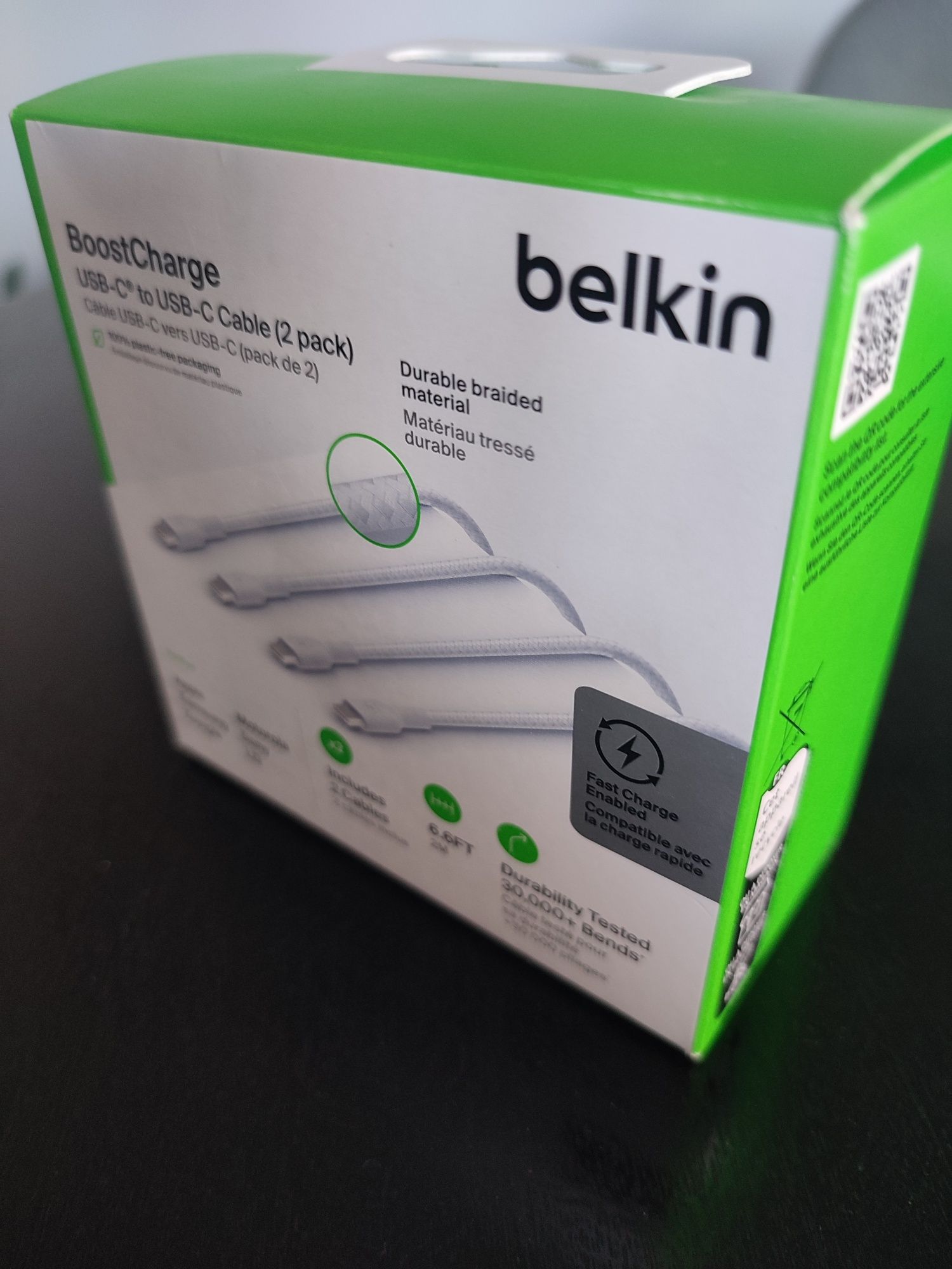 Belkin Kabel USB-C do USB-C w oplocie do szybkiego ładowania urządzeń