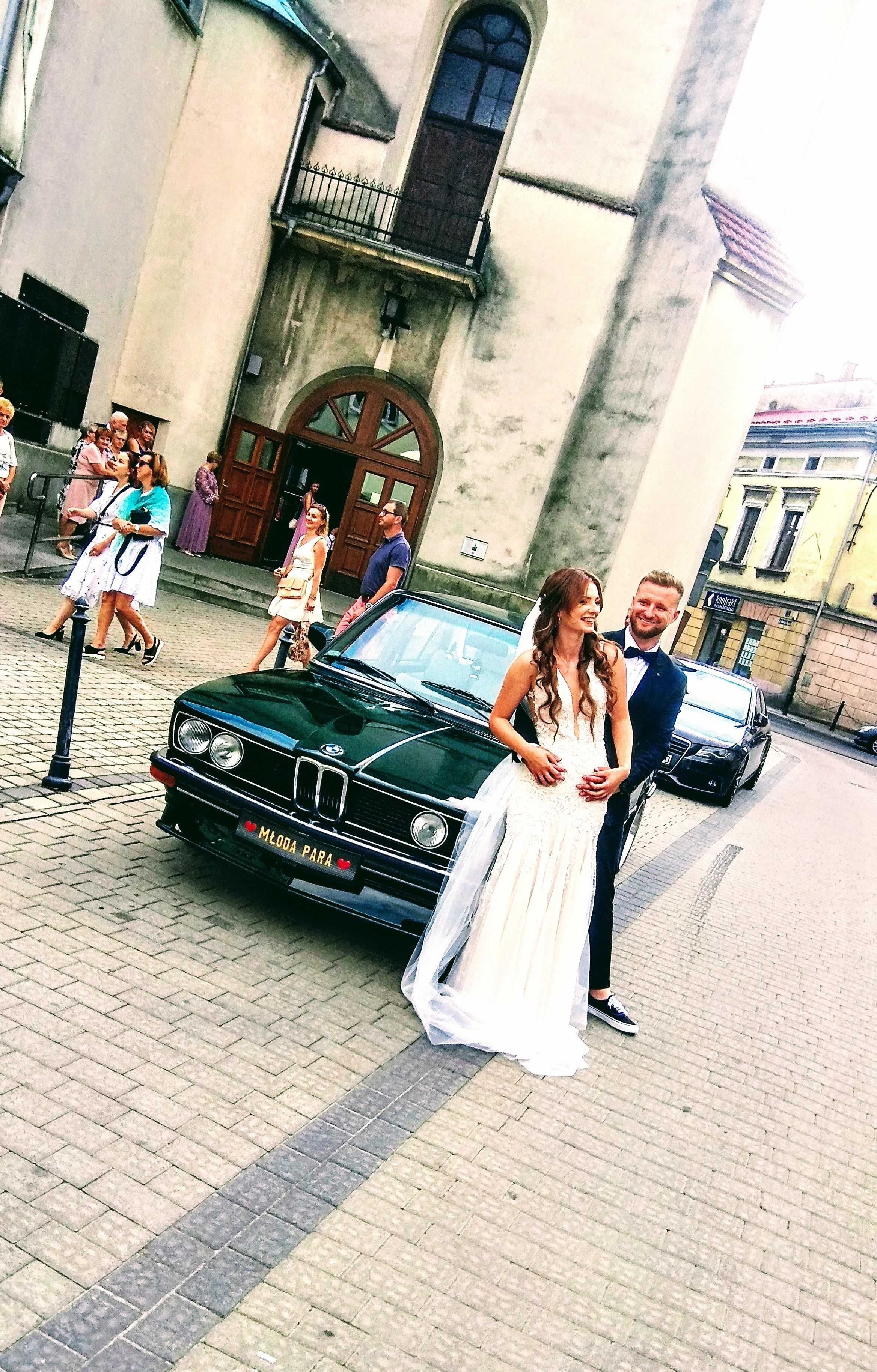 Auto do ślubu wesele zabytkowe retro BMW Butelkowa zieleń