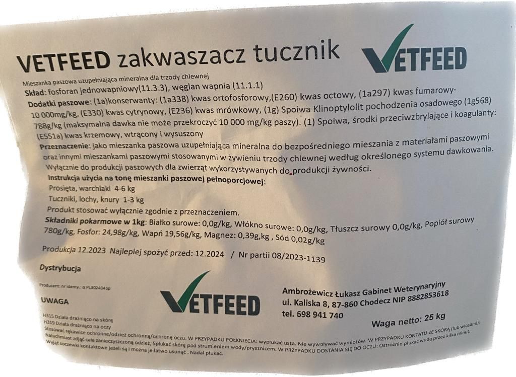 Zakwaszacz Tucznik VetFeed 25