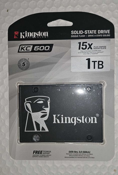 SSD диск Kingston KC600 1TB 2.5" SATAIII 3D NAND TLC