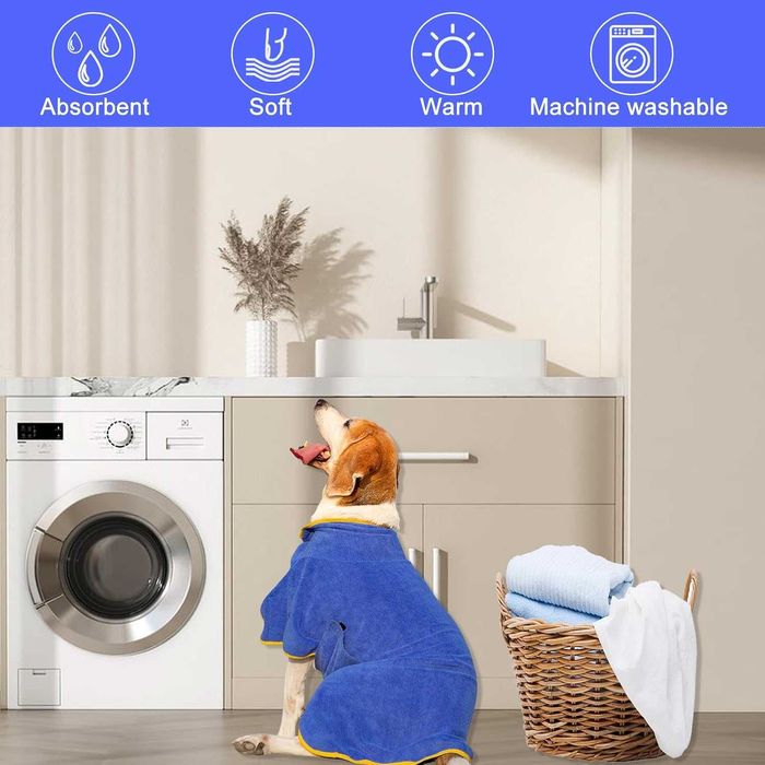 Ręcznik kąpielowy szlafrok dla psa M AovYoo shih tzu mops szpic