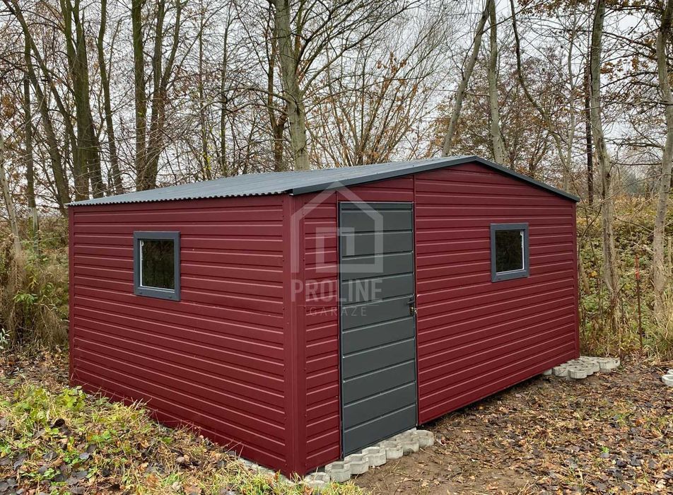 Schowek Domek ogrodowy 5x4m drzwi wiśnia 2x okna Dach dwuspad PLG197