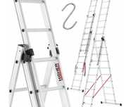 Drabina aluminiowa 3x11 HIGHER,wys.robocza 8,5 m,na schody,nowa