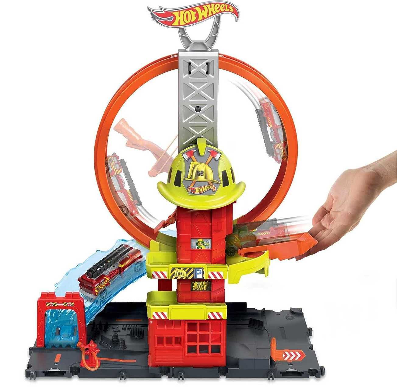 Трек Хот Вілс Супер петля з пожежною станцією Оригінал Hot Wheels