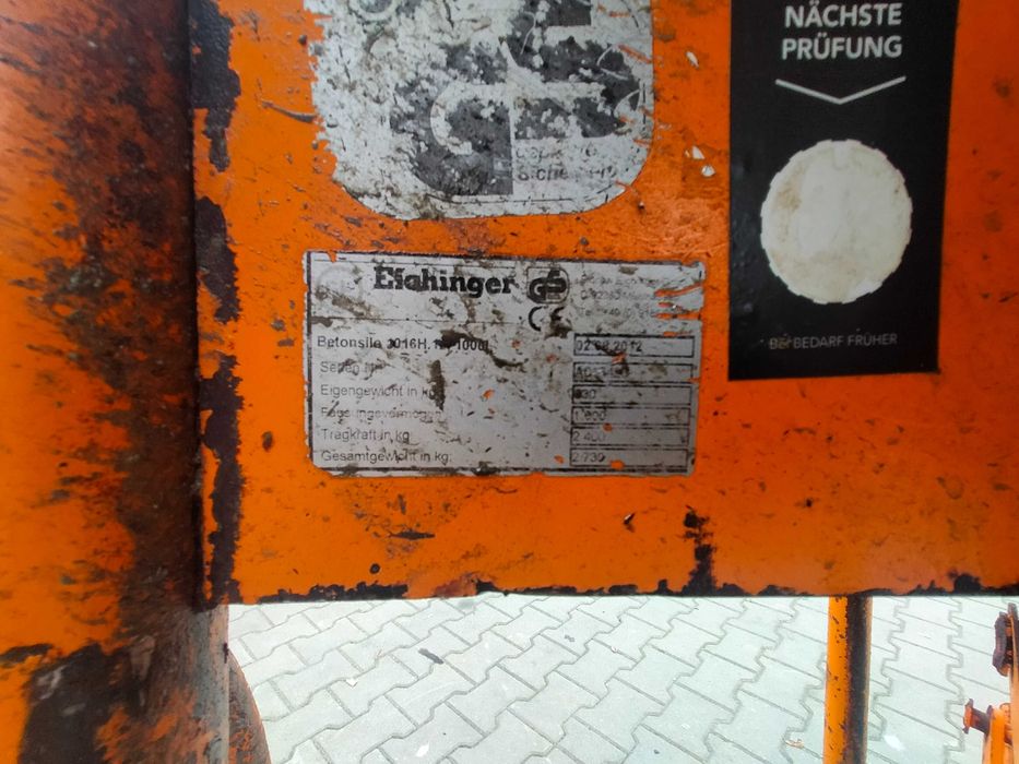 Pojemnik zbiornik Lej betonu Niemiecki Eichinger 1016H 1000L rękaw N40