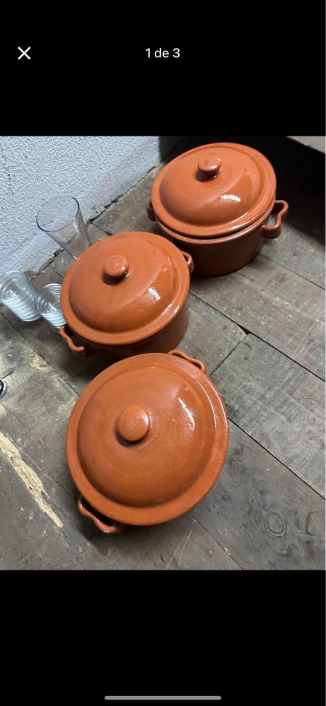 Tachos de barro novos