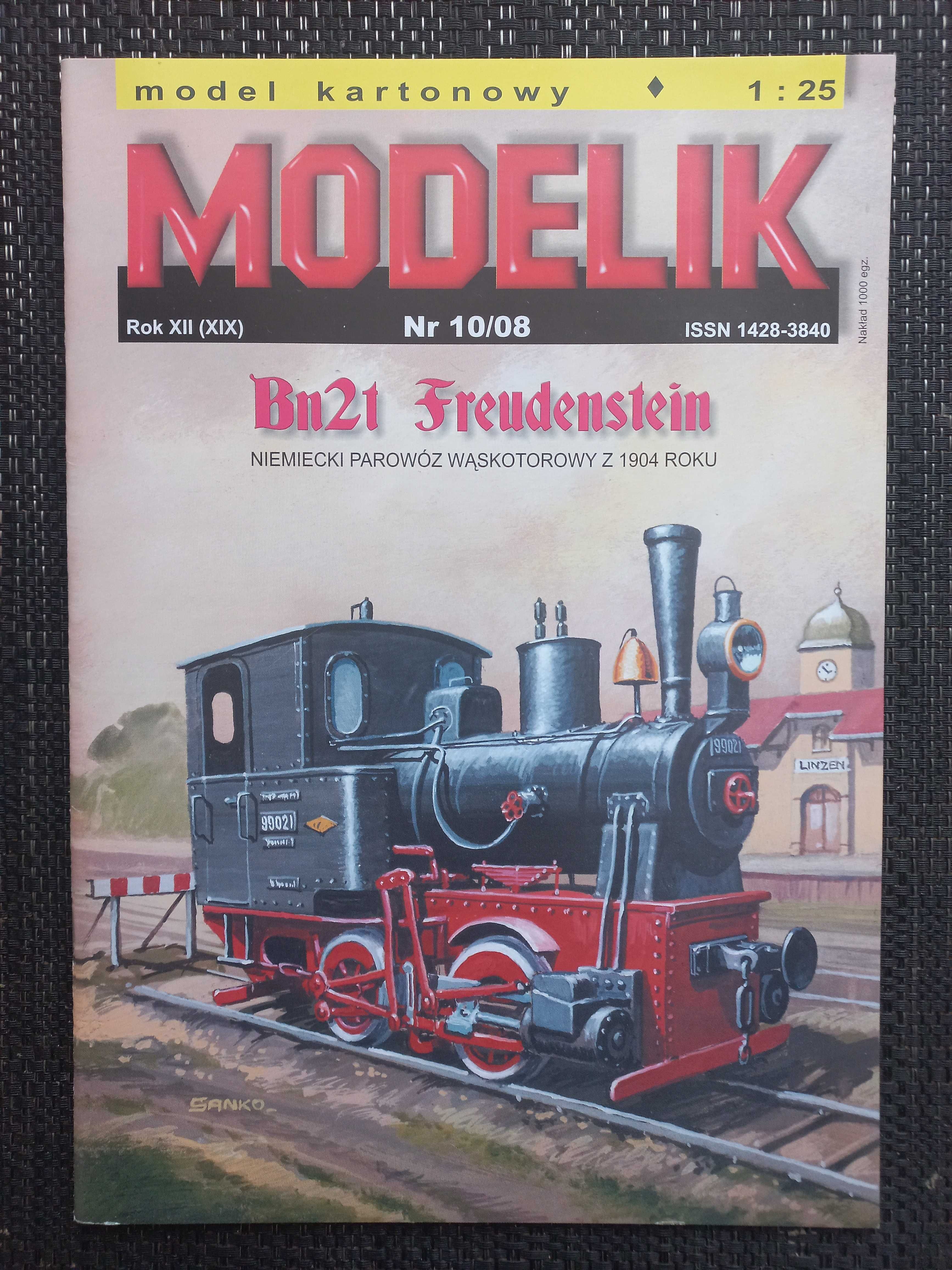 Model Kartonowy Modelik 10/08 Bn2t Freudenstein parowóz 1904