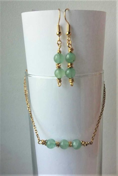 браслет и серьги  набор  ручная работа