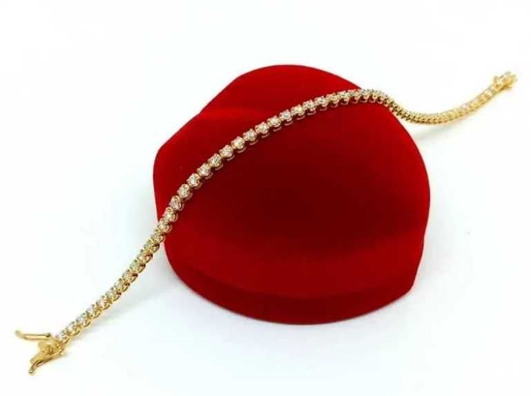 Złota bransoletka Tenisówka Diamenty 58szt 2,12ct Pr.750 W:7,35gr 18cm