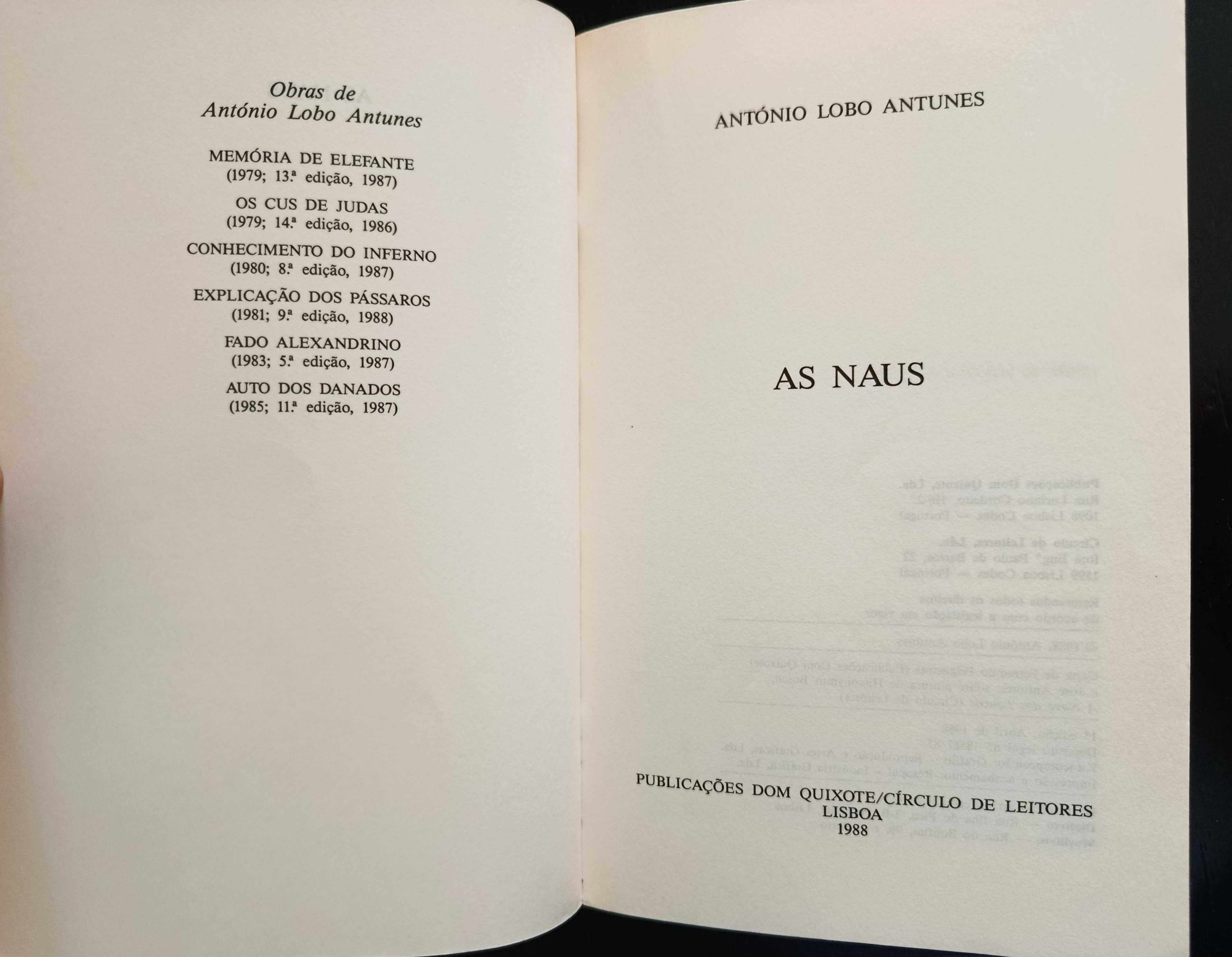 António Lobo Antunes | As Naus (1ª Edição 1988)