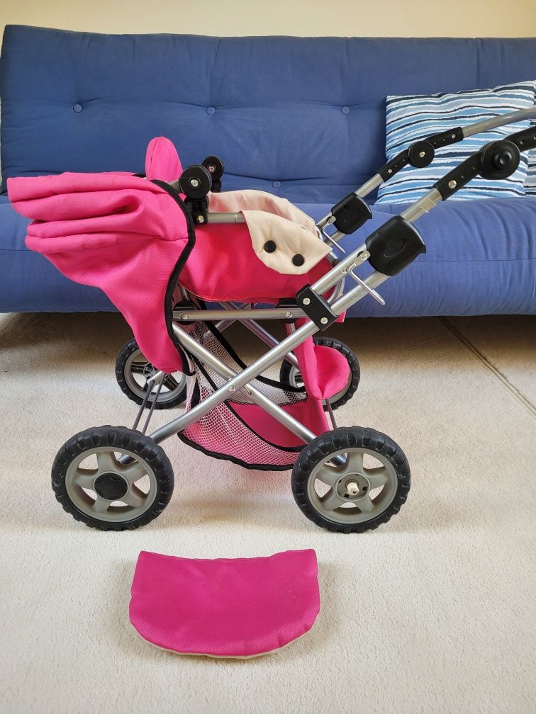 Wózek dla lalek dla lalki różowy