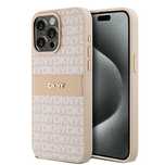 Etui DKNY Leather Mono Stripe & Metal Logo na iPhone 15 Pro Max - różo
