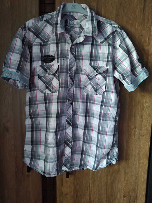 Koszula męska w kratę XXL.