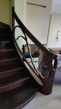 Do sprzedania balustrada dębowa do schodów wewn. ręcznie rzeźbiona