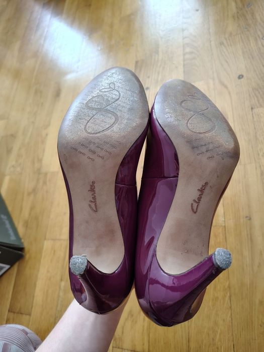 Туфлі ecco сірі 37 р., бордові Clarks 37,5 р.