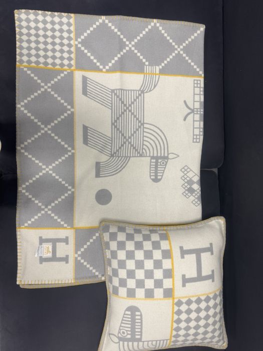 Zestaw hermes merino kaszmir koc poduszka