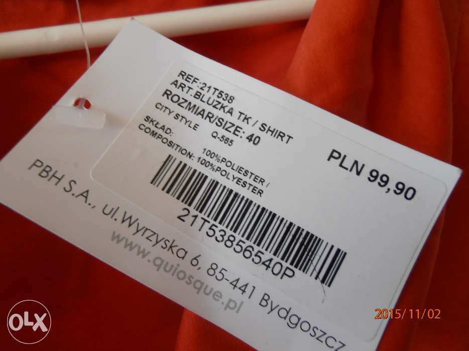 Bluzka QUIOSQUE, pomarańczowa, rozmiar 40