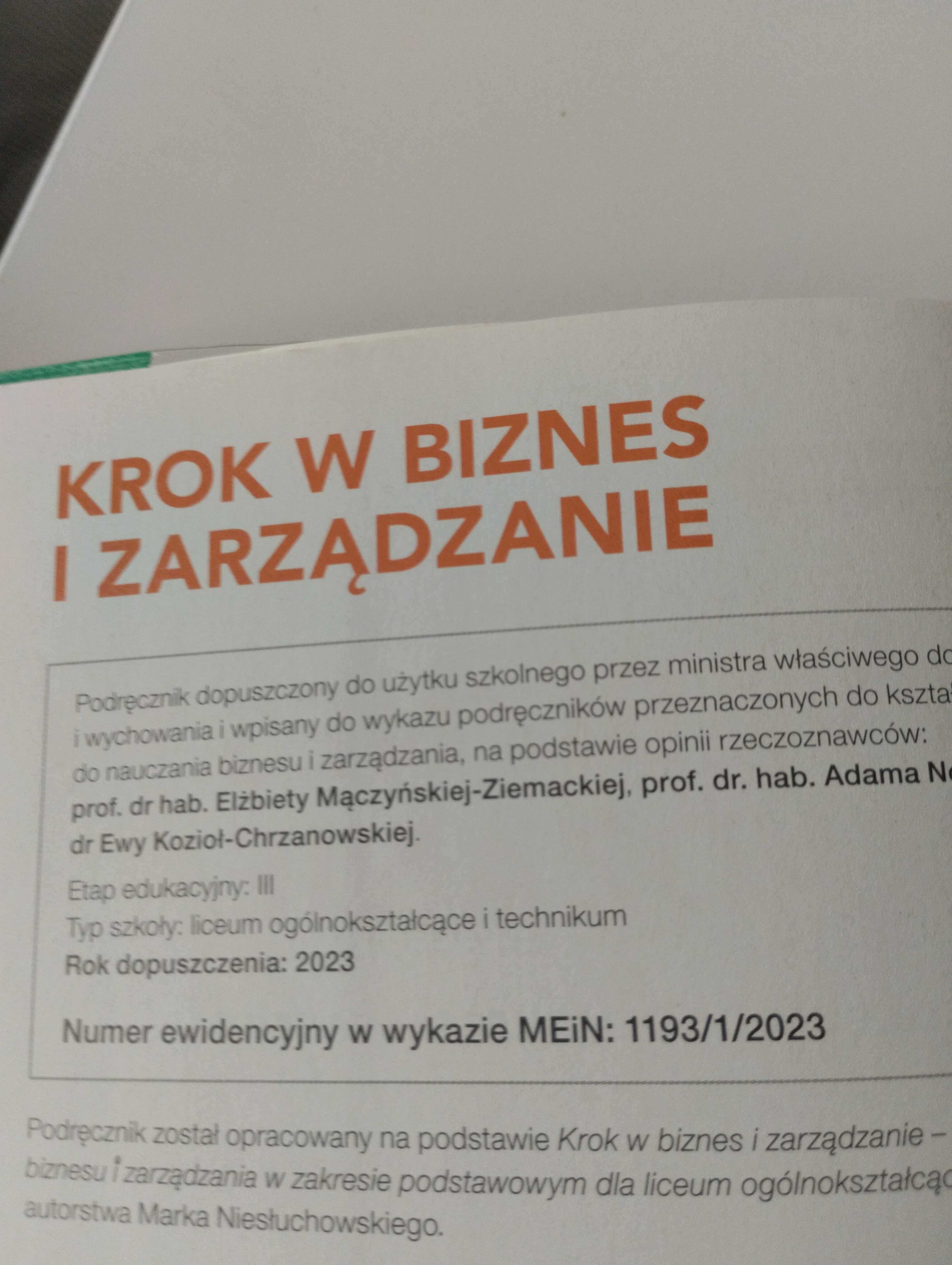 Krok w biznes i zarządzanie część 1 i 2