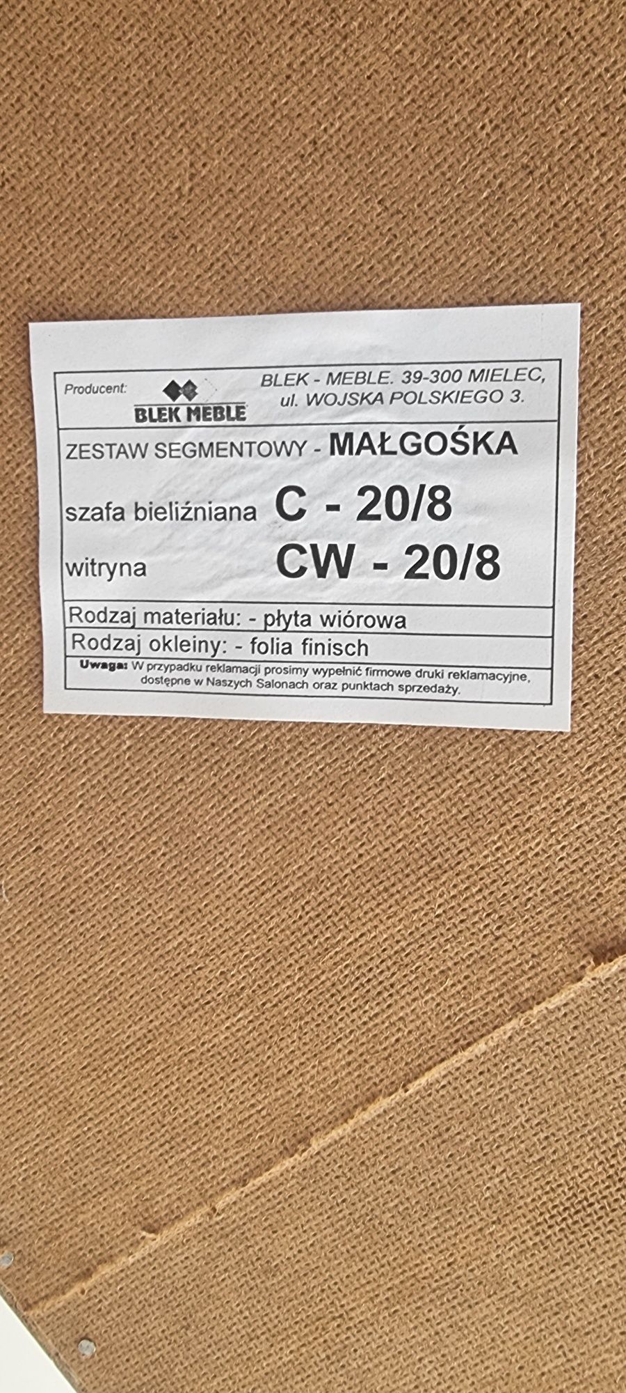 Zestaw segmentowy młodzieżowy Małgośka