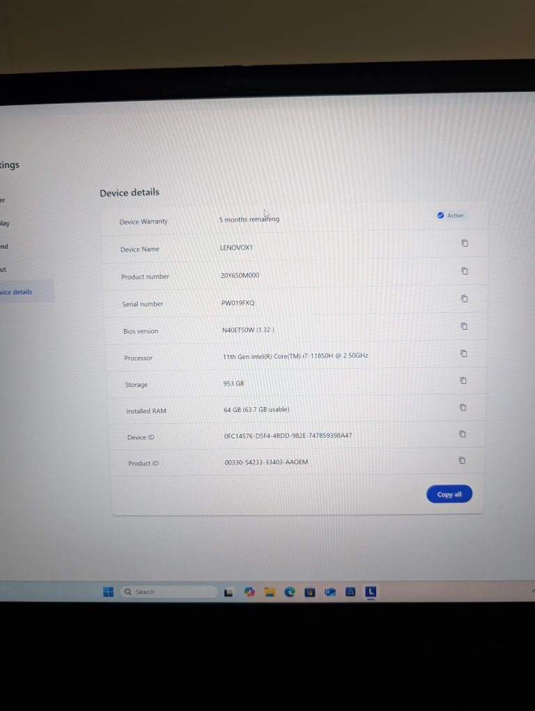 Lenovo Thinkpad X1 Extreme Gen 4 - Nvidia 3050 Ti / 64GB RAM / 1TB SSD