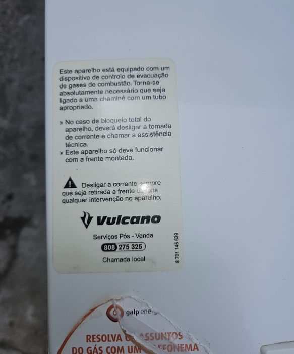 Esquentador vulcano termoventilado