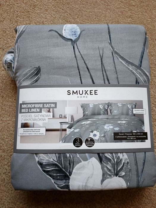 Smukee Home pościel satynowa z mikrowłókna 160x200 cm + 2x 70x80 cm