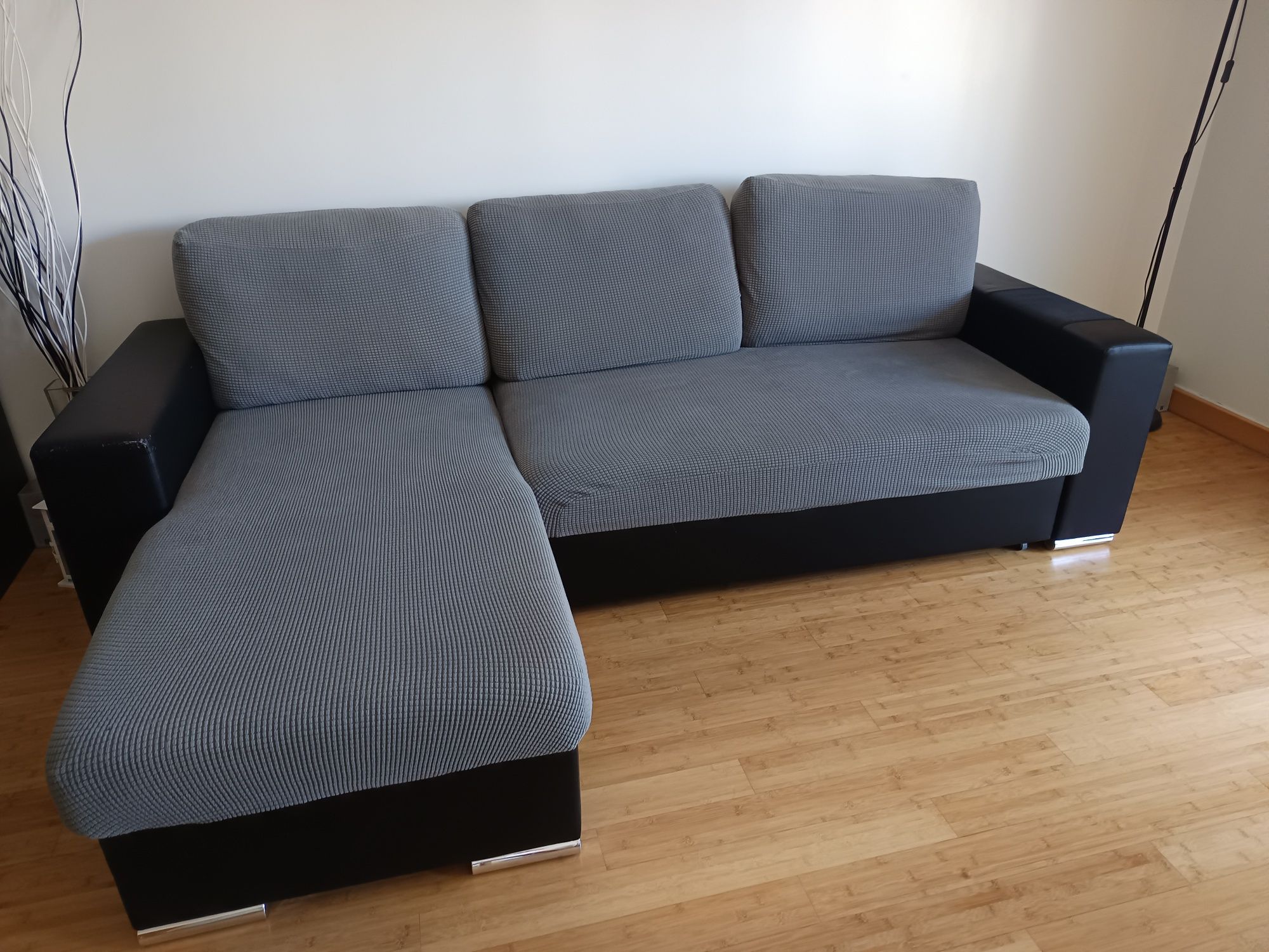 Sofá cama chaise longue preto