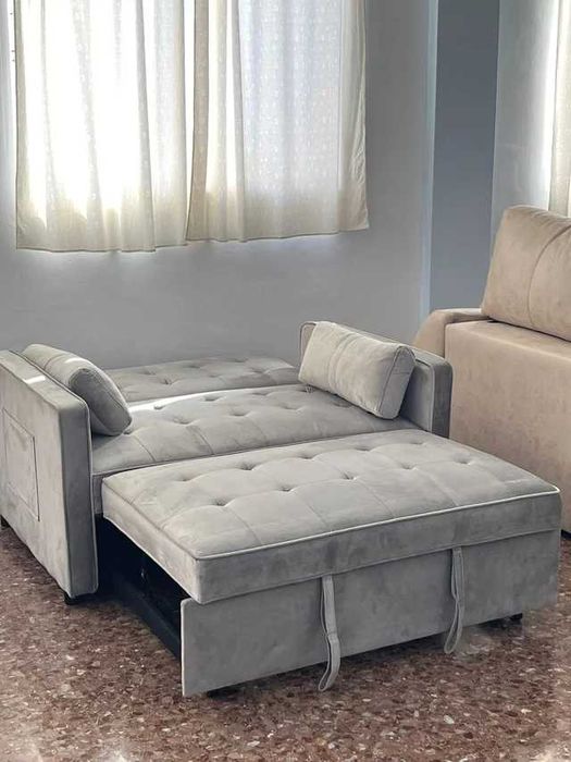 Novo sofá-cama cinzento - envio grátis