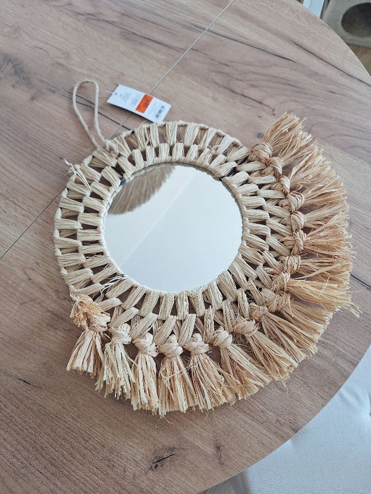 Lustro okrągłe  boho