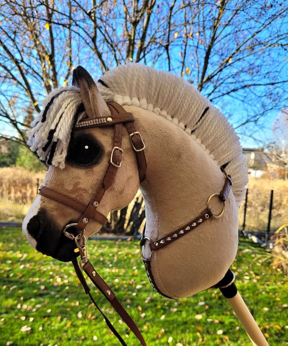 Konik Hobby Horse Fiord A4 ręcznie szyty z minky,zestaw z ogłowiem #36
