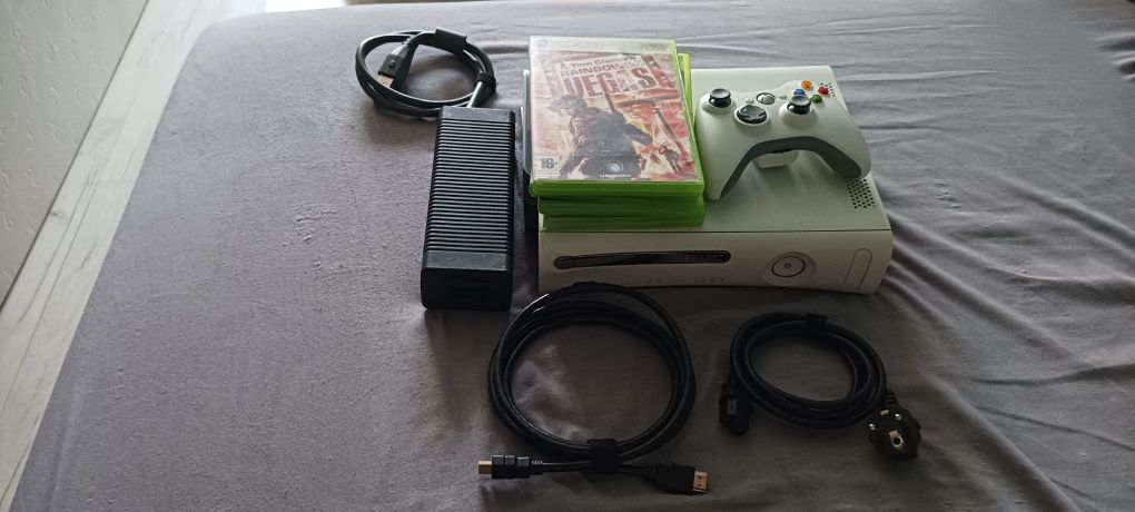Xbox 360 komplet, pad z analogami hala