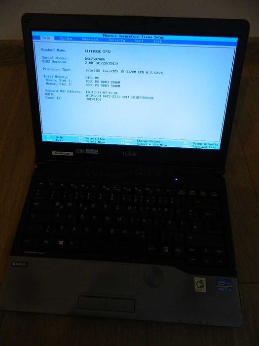 Fujitsu Lifebook S792 Core i5-3320M 8GB DDR3