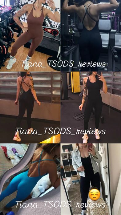 Спорт комбінезон лосини пуш-ап з утяжкою голою спиною чорний шоколад С