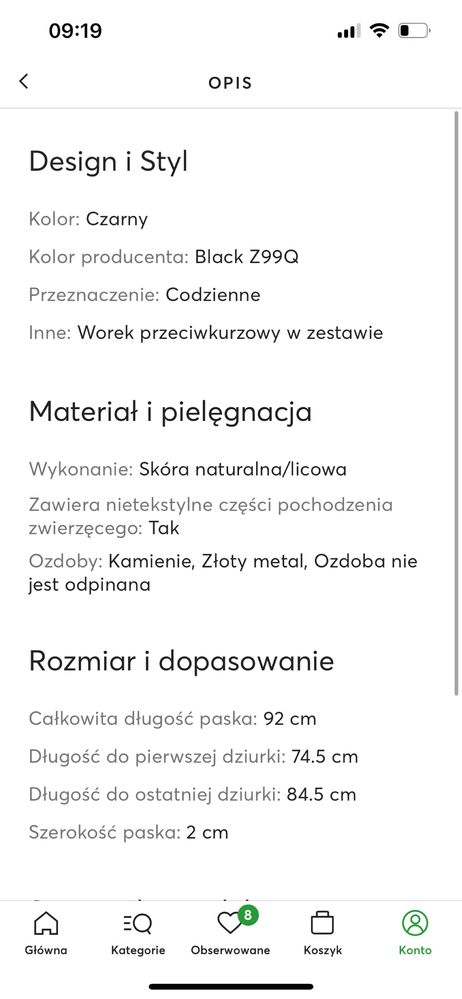 Pinko pasek damski