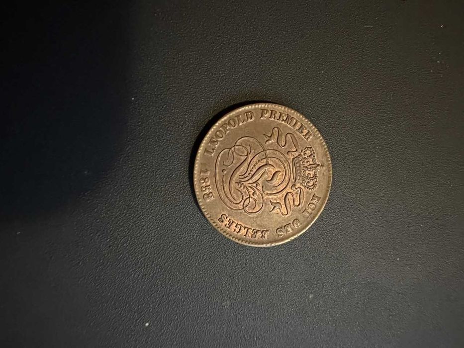 Moeda Bélgica 2 Cent 1857/1858