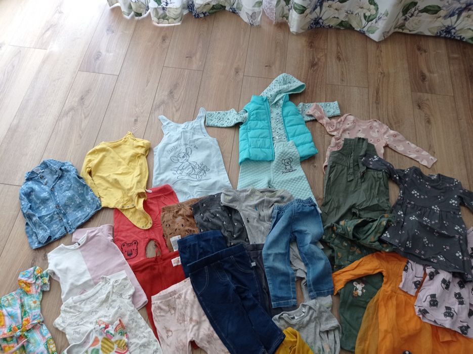 Mega paka ubrań 74/80 dla dziewczynki wiosna lato